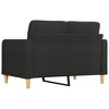 vidaXL Modern 2-Seater Sofa in Black Fabric with Comfortable Padded Seats and Metal Frame for Living Room or Office - 4 of 4
