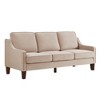 Modern Loveseat sofa for Living Room, Upholstered Velvet Small Couch with Wooden Legs for Livingroom Bedroom - 3 of 4