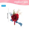 Unique Bargains Satin Rose Bloom Greenery Comfortable Wrist Strap Corsage For Party Wedding 6 Pcs - 2 of 4