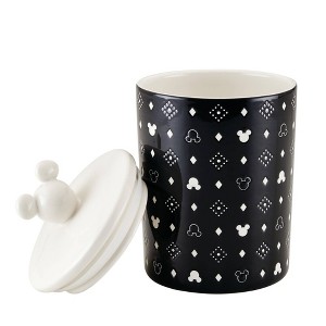 Disney Home Monochrome 7c Ceramic Canister Black: Stoneware Decorative Kitchen Container, Circular, 12x14 cm - 1 of 4