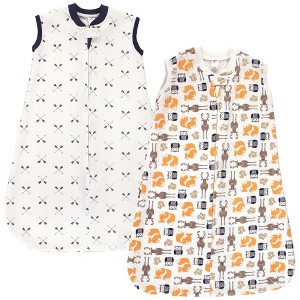 Hudson Baby Infant Boys Premium Quilted Sleeveless Sleeping Bag and Wearable Blanket, Boys Forest - 1 of 3