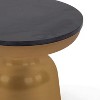 Steve Silver Co. Jovana Round End Table Brass and Granite: Modern Side Table, No Assembly Required - 3 of 3
