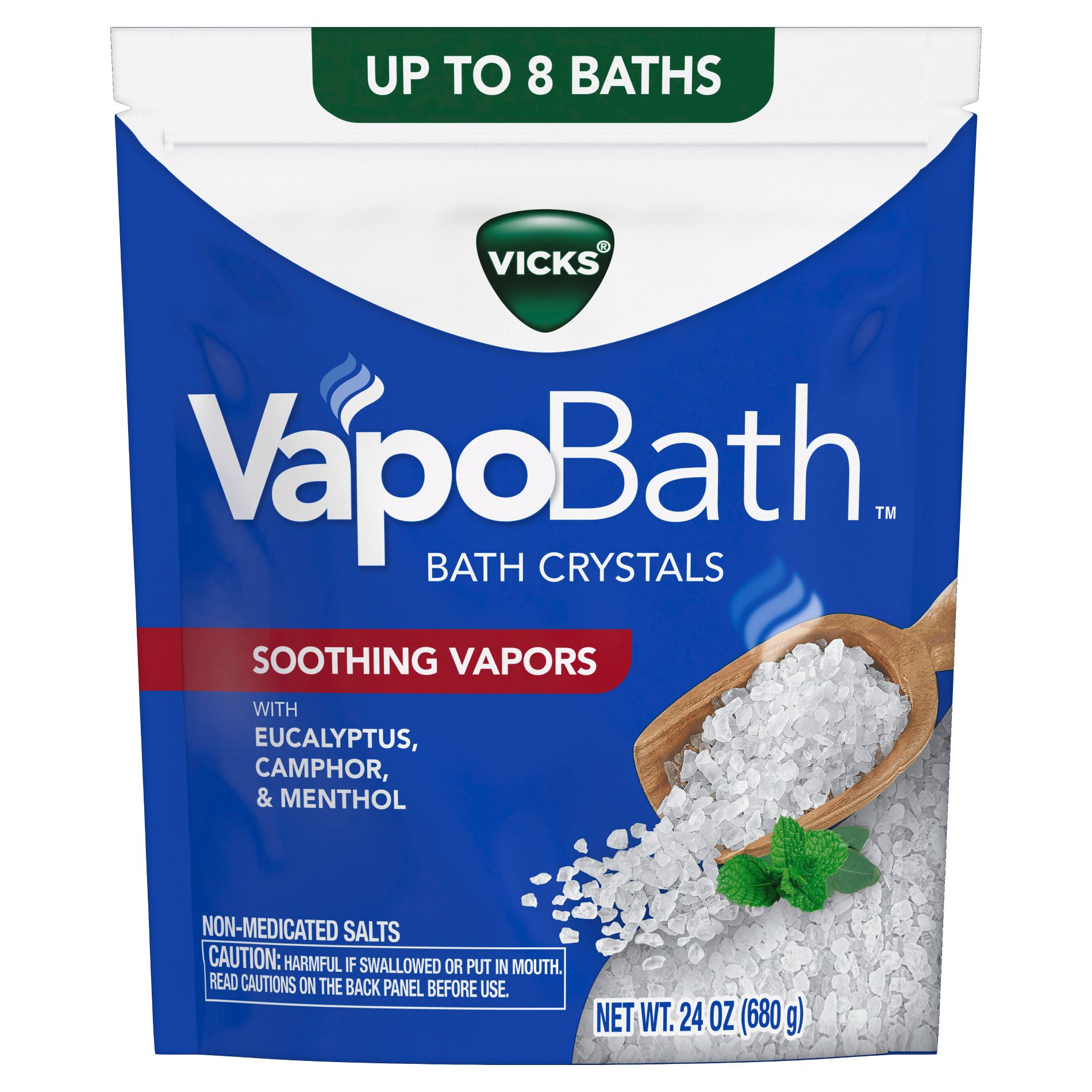 Vicks VapoBath Bath Crystals Dissolving Tablets - Sodium Chloride - 24oz