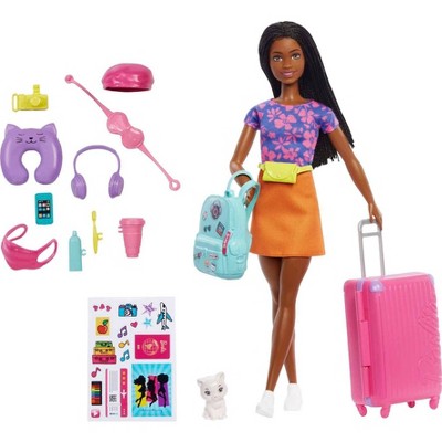 BARBIE JET SET Traveller Pull Along Travel Case with Doll with 10