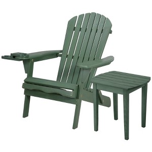 Jiallo Foldable Adirondack Chair with cup holder with End Table - 1 of 4