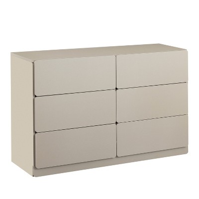 TIRAMISUBEST Light 6-Drawer Dresser Cabinet for Compact Living Spaces