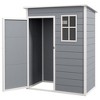 Outsunny Resin Outdoor Storage Shed, 59.5" x 36.25" Garden Shed with Lock, Vent & Window for Backyard, Patio, Garage, Lawn, Gray - image 4 of 4