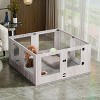 8 Panels Heavy Duty Large Acrylic Dog Whelping Box Safe Tempered Glass Pet Playpen with Protective Ledge - 3 of 4