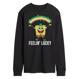 Men's - SpongeBob SquarePants - Lucky Rainbow Long Sleeve Graphic T-Shirt - 1 of 4