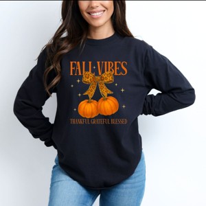 Simply Sage Market Coquette Thankful Grateful Blessed Garment Dyed Long Sleeve - 1 of 4