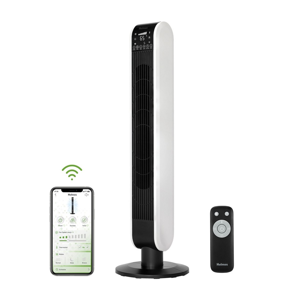 Holmes 40' Wi-Fi Tower Oscillating Fan with Clean Breeze ((( missing control remote ))
