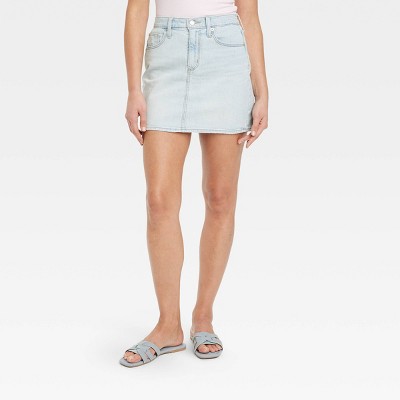 Pleated denim skirt universal thread sale