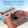 Unokki Kalimba 17 Key Thumb Piano, Lightweight & Durable Mahogany Mbira Chocolate Brown Tuning Hammer, Velvet Bag - 4 of 4
