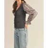 Women's Floral Puff Sleeve Ruched Top - Graphite Grey - &merci - 2 of 4