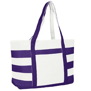 Dalix 23" Premium Striped Tote Bag - 1 of 4