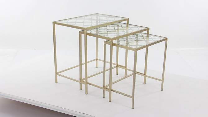Metal Nesting Tables Pale (Set of 3) Gold - Olivia & May, 2 of 20, play video