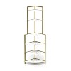 CAVINAS Bookcases for Living Room 4 Tier Asymmetrical Shelf Design Bookcase Display Storage Shelf with Rustic Wood - 2 of 4