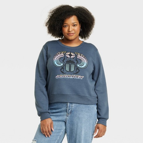 Women's Plus Size Journey Don't Stop Believin' Graphic Sweatshirt - Navy  Blue 2x : Target