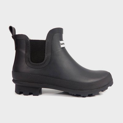 womens short black rain boots