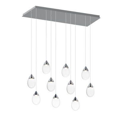 ET2 Lighting Dewdrop 10 - Light Island Pendant Light in  Polished Chrome