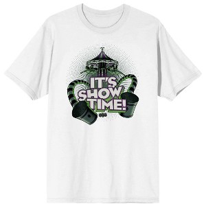 Men's White Graphic Beetlejuice T-shirt, It's Showtime - 1 of 1