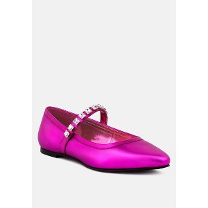 Alverno Metallic Diamante Mary Jane Leather Flats Women - 1 of 4