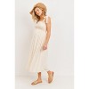 Hello Miz Women's Sleeveless Smocked Tie Shoulder Maternity Midi Dress - 2 of 4