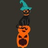 Junior's Design By Humans Halloween Pumpkins and Witch Cat By famenxt T-Shirt - 2 of 3