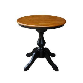 30" Lucy Round Top Pedestal Table Dining Height Black/Cherry - International Concepts