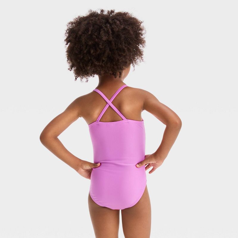 Toddler Girls' Hibiscus Floral One Piece Swimsuit - Cat & Jack™, 4 of 5