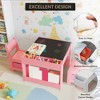 Kids Art Table and Chair Set, 3 In 1 Activity Table with 2 Chairs, Bookshelves, Drawers and Detachable Tabletop, Toddlers Craft Table Art Desk - 4 of 4