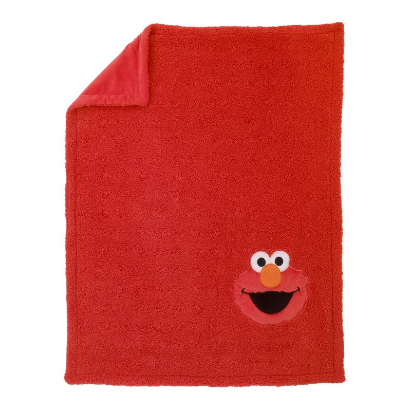 Sesame Street Elmo Red Soft Plush Cuddly Plush Toddler Blanket with Applique, 2 of 4