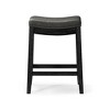 HomeRoots 26" Charcoal and Black Faux Leather and Solid Wood Backless Counter Height Bar Chair - 4 of 4