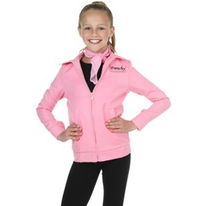 HalloweenCostumes.com Grease Girl's Pink Ladies Jacket Costume. - 1 of 4