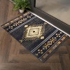 Black Southwest Runner Rug ¨C 2'7" x 7'3" Hallway Rug with Rustic Geometric Pattern for Entryway, Kitchen, or Bedroom - Nertpow - 2 of 4