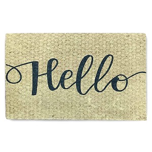 J&V TEXTILES "Hello" Outdoor Coir Doormat 18" x 30" - 1 of 3