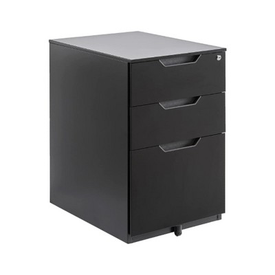 Vtec Trading Black 3-Drawer Mobile File Cabinet