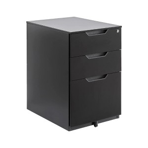 Vtec Trading Black 3-Drawer Mobile File Cabinet - 1 of 3