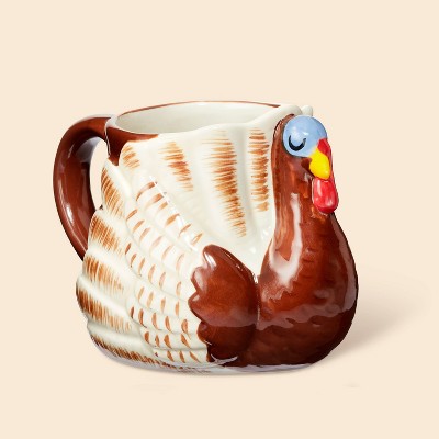 12oz Stoneware Turkey Figural Mug - Spritz™