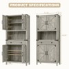Tall Farmhouse Storage Cabinet, 6 Tier Kitchen Pantry Organize, Microwave Stand - 2 of 4