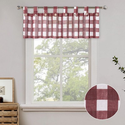 Trinity Buffalo Check Plaid Cotton Blend Kitchen Curtains