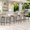 Arceso Outdoor Bar Stools, Rattan Outdoor Counter Height Bar Stools Set of 4, 26.5" H Woven Rope Patio Bar Chairs with Aluminum Legs for Kitchen - 2 of 4