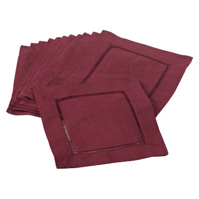 Hemstitched Cocktail Napkins (set Of 12) : Target