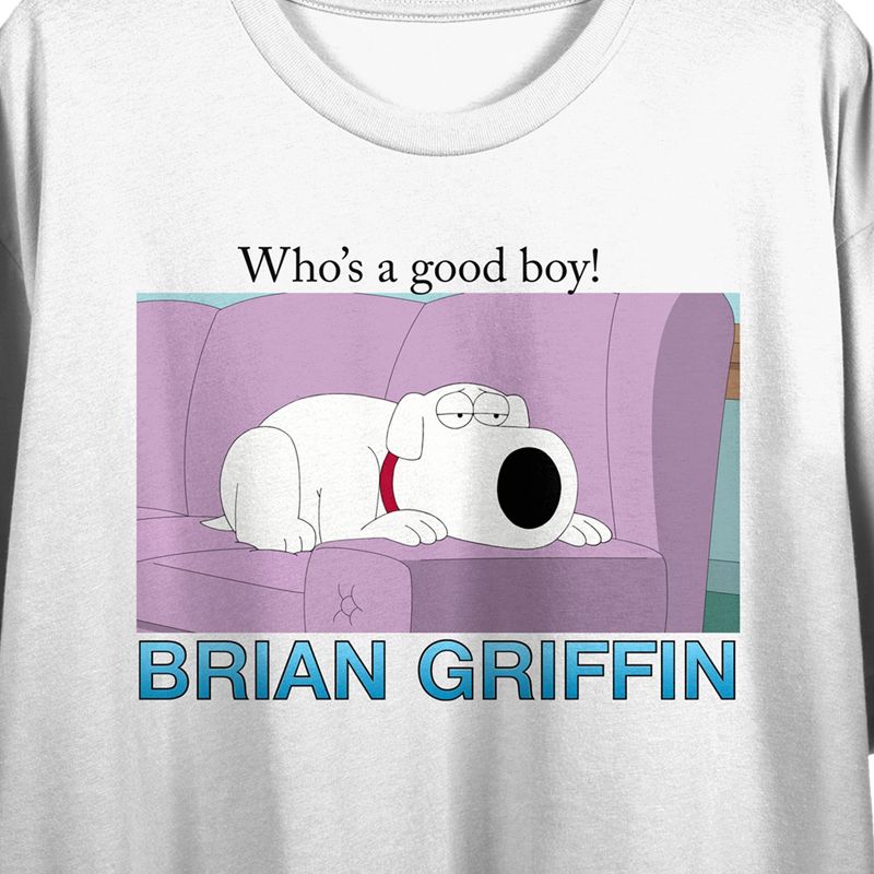 Family Guy Who's A Good Boy Crew Neck Short Sleeve White Women's Crop Top, 2 of 4