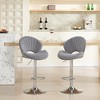 Adjustable Bar Stools Set of 2 with Back and Footrest, Counter Height Bar Chairs with Swivel Function for Kitchen, Bar, or Dining - 4 of 4
