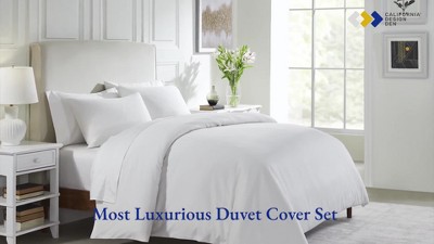 Gray Queen Size Cotton Sateen Duvet Cover Set