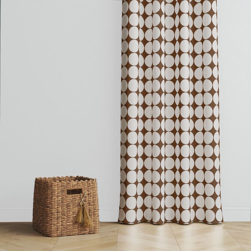 Bacati - Large Dots Chocolate Cotton Printed Single Curtain Panel, 2 of 5