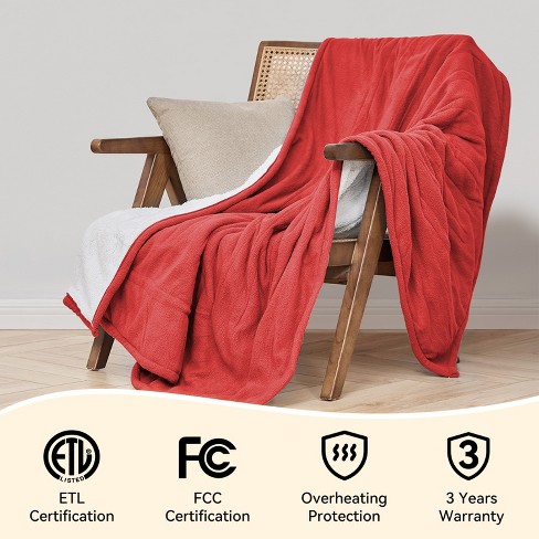 Warmstorm 120v 110w Electric Ploar Fleece Throw Blanket, 50x60 Inch, Red :  Target