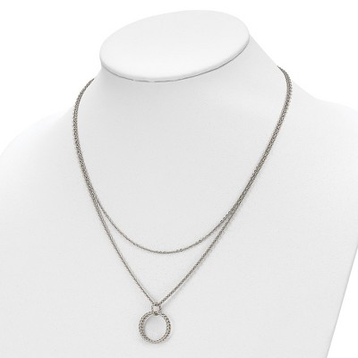 Chisel Stainless Steel Polished 2 Strand Twisted Circles 18.5" Necklace