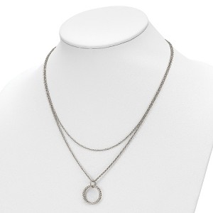Chisel Stainless Steel Polished 2 Strand Twisted Circles 18.5" Necklace - 1 of 2
